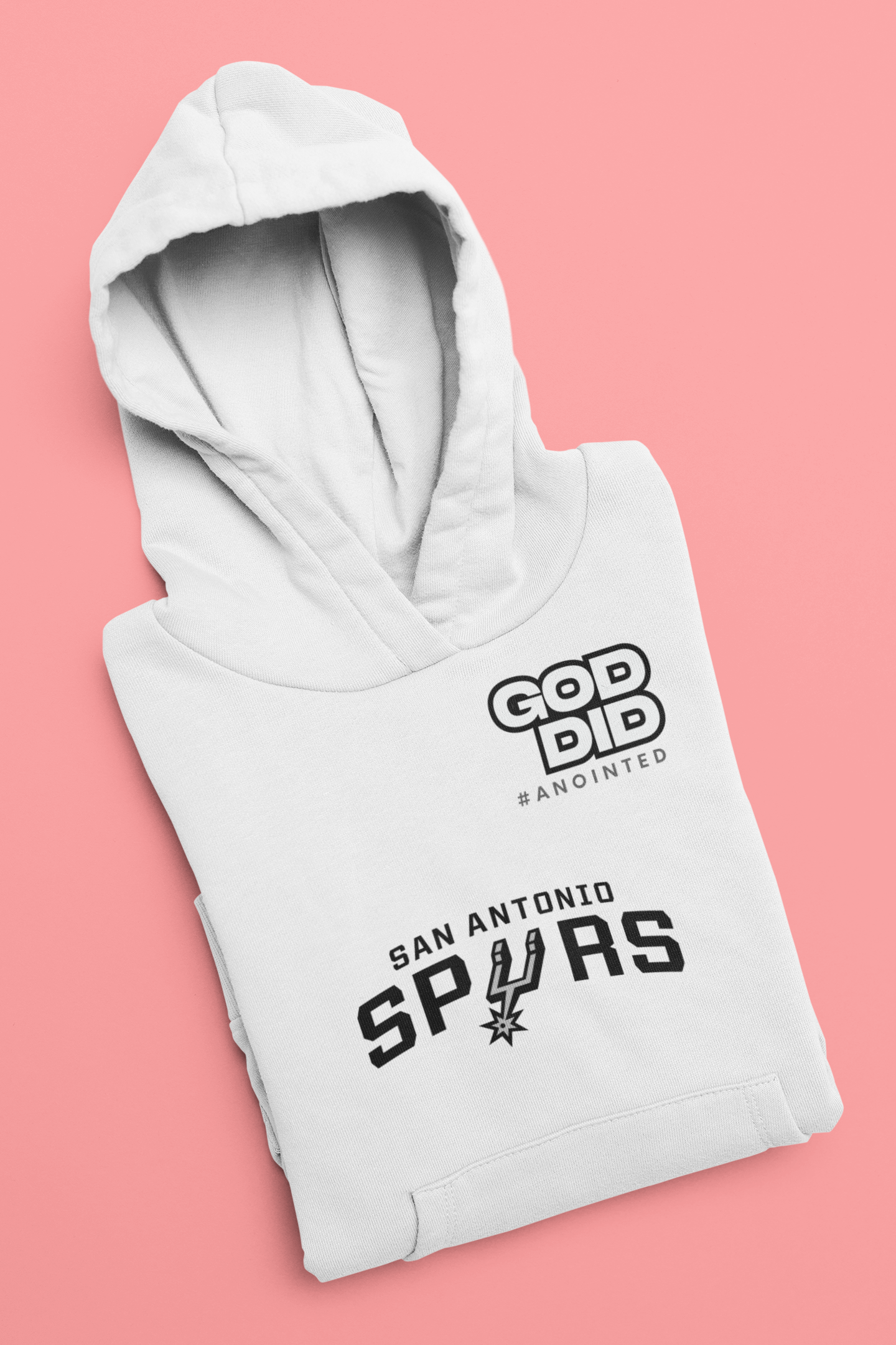 🔥 SA Spurs "God Did" Hoodie | Black & White Faith & Hoops Apparel ⚪️⚫️