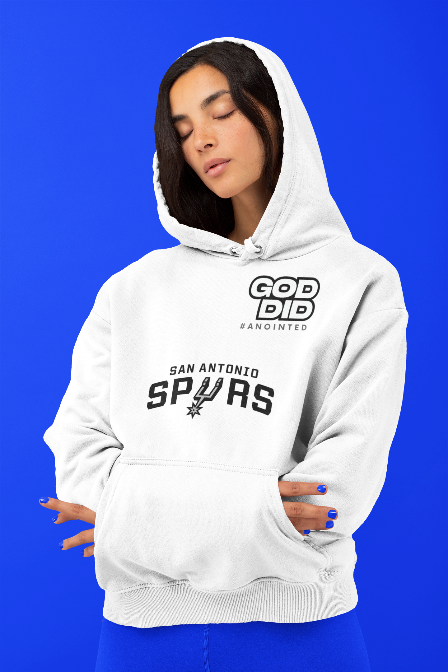 🔥 SA Spurs "God Did" Hoodie | Black & White Faith & Hoops Apparel ⚪️⚫️