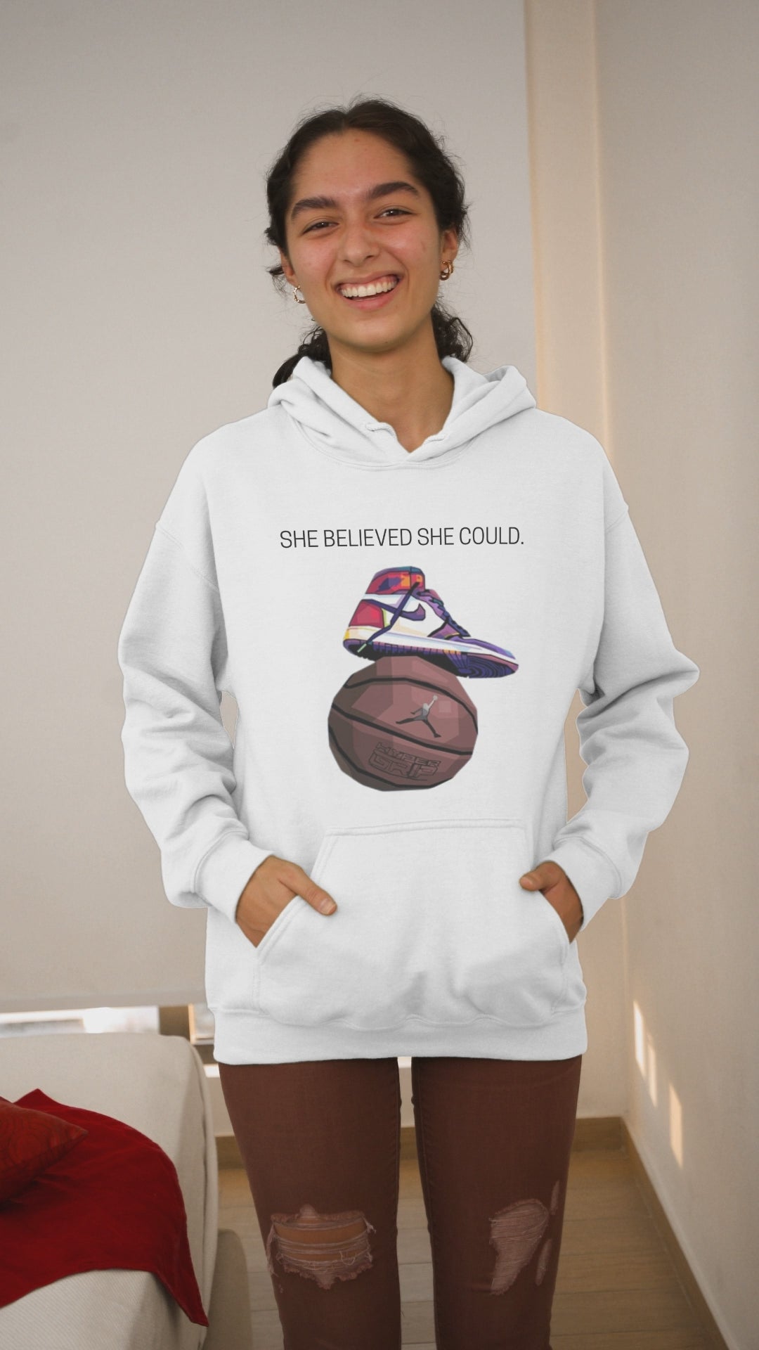 🏀"She Believed She Could" Caitlin Clark Faith Hoodie 🙏🏀